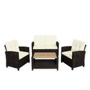 Modern All-Weather Patio Set With Cushions And Table by HouseOfZazla
