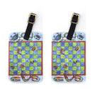 Crab and Shrimp Checkerboard Luggage Tag