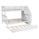 Bunk Bed With Twin Size Trundle, Storage And Guard Rail For Bedroom by HouseOfZazla