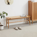 Woven Design Dining Bench For Dining Room, Bedroom - Natural Oak by HouseOfZazla