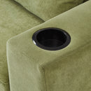 Modern Style Armchair Chaise Lounge Sofa Couch With Movable Storage Ottoman, USB Ports, Cup Holders, Phone Holder, Side Pockets by HouseOfZazla