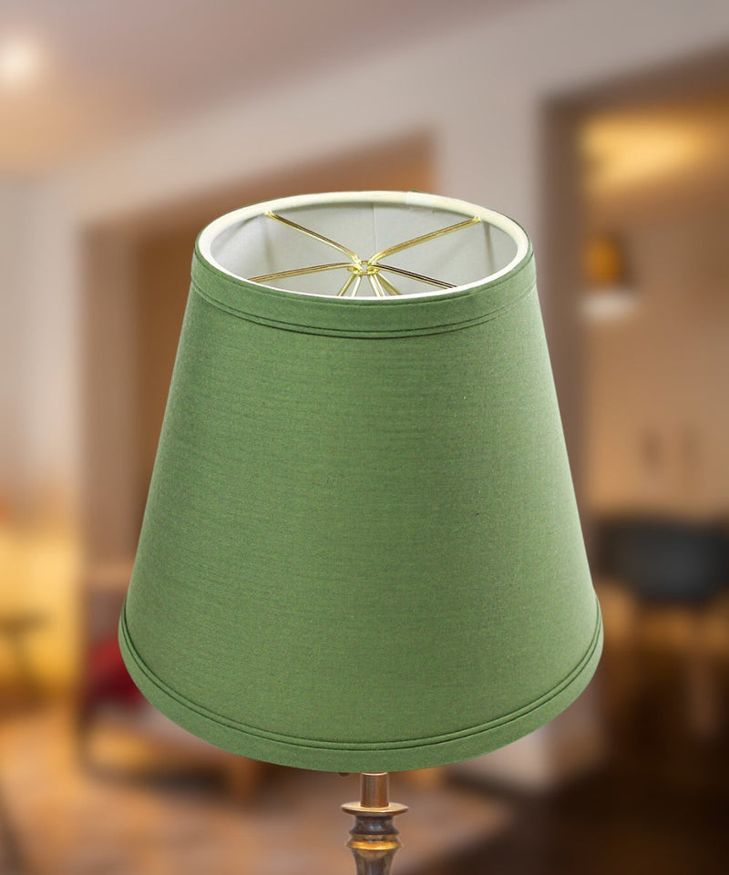 8"W x 7"H Empire Linen Edison Clip On Lamp Shade Kale Green