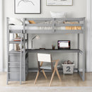 Modern Loft Bed With Built In Desk, Shelves, And 2 Drawers by HouseOfZazla