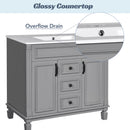 Bathroom Vanity With Top Sink, Basin On Cabinet With 2 Soft Closing Doors And 2 Drawers