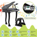 37 Keys Kids Piano Keyboard with Stool and Piano Lid by LJGDeals
