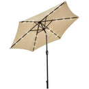 9 Feet Solar LED Lighted Patio Market Umbrella Tilt Adjustment Crank Lift by LJGDeals