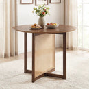 37.5 Inch Round Dining Table with Cross Pedestal Base by LJGDeals