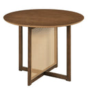 37.5 Inch Round Dining Table with Cross Pedestal Base by LJGDeals