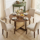 37.5 Inch Round Dining Table with Cross Pedestal Base by LJGDeals