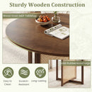 37.5 Inch Round Dining Table with Cross Pedestal Base by LJGDeals