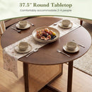 37.5 Inch Round Dining Table with Cross Pedestal Base by LJGDeals