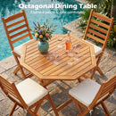 Octagonal Folding Patio Dining Table - Acacia Wood by DirectDeals