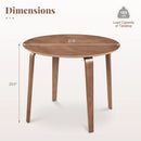 37.5" Round Dining Table with Rubber Wood Legs for Small Space by LJGDeals