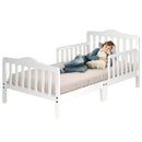 Classic Design Kids Wood Toddler Bed Frame with Two Side Safety Guardrails by DirectDeals