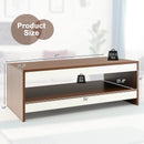 37 Inch 2-Tier Rectangle Wooden Coffee Table with Storage Shelf-Wulnat by LJGDeals
