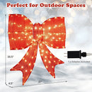 37 Inch Lighted Christmas Bow Decoration with Warm White LED Lights by LJGDeals