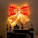 37 Inch Lighted Christmas Bow Decoration with Warm White LED Lights by LJGDeals