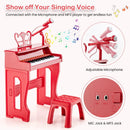 37 Keys Music Piano with Microphone Kids Piano Keyboard with Detachable Music Stand by LJGDeals