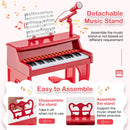 37 Keys Music Piano with Microphone Kids Piano Keyboard with Detachable Music Stand