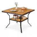 37" Square Outdoor Dining Table with Acacia Wood Top by LJGDeals