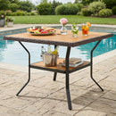 37" Square Outdoor Dining Table with Acacia Wood Top by DirectDeals