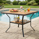 37" Square Outdoor Dining Table with Acacia Wood Top by LJGDeals
