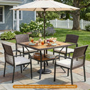 37" Square Outdoor Dining Table with Acacia Wood Top by DirectDeals