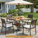 37" Square Outdoor Dining Table with Acacia Wood Top by LJGDeals