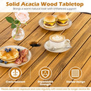 37" Square Outdoor Dining Table with Acacia Wood Top by LJGDeals
