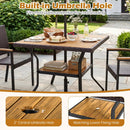37" Square Outdoor Dining Table with Acacia Wood Top by LJGDeals