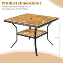 37" Square Outdoor Dining Table with Acacia Wood Top by LJGDeals