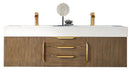 James Martin Columbia 59" Floating Double Bathroom Vanity, Latte Oak