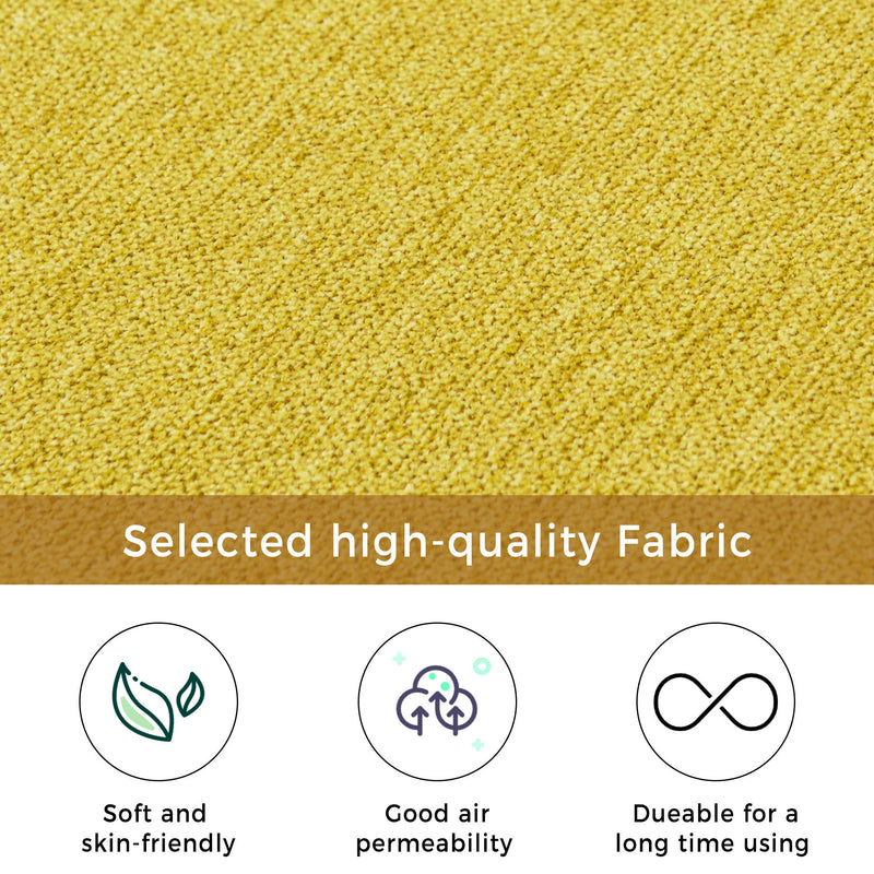 65" Mid-Century Modern Fabric Corner Lounge Chair, Upholstered Indoor Chaise Lounge for Bedroom, Office, Small Living Room & Apartment