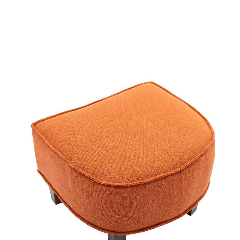 Accent Chair with Ottoman, Mid Century Modern Barrel Chair Upholstered Club Tub Round Arms Chair for Living Room