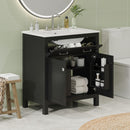 Bathroom Vanity With Ceramic Sink, Modern Single Bathroom Cabinet With 2 Doors And A Shelf, Soft Close Doors by Unique Piece Furniture