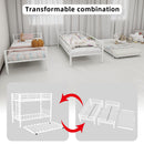Bunk Bed For Kids, Convertible Frame With Ladders & Guardrail by HouseOfZazla