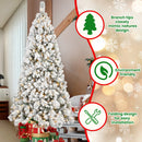 7FT Flocked Christmas Tree with 450 Warm White LED Lights