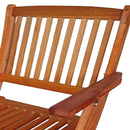 Foldable Patio Dining Set With 4 Folding Chairs For Indoor And Outdoor Use - Teak by HouseOfZazla