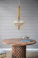 4 Light Metal Chandelier, Hanging Light Fixture With Adjustable Chain For Kitchen, Bulb Not Included - Gold by HouseOfZazla