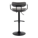 Demi - Contemporary Adjustable Height Barstool With Swivel With Rounded T Footrest (Set of 2) by HouseOfZazla