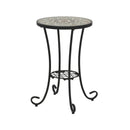 Patio Side Table with Shelf, Brown and Black by HouseOfZazla