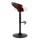 Grotto - Contemporary Adjustable Barstool With Swivel With Rounded T Footrest (Set of 2) by HouseOfZazla