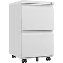 2 Drawer File Cabinet With Lock, Metal Under Desk Rolling Filing Cabinet Fits Letter / Legal / A4 Size For Home Office, Mobile Filing Cabinet by HouseOfZazla