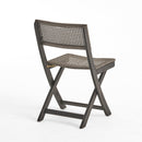 Bistro Foldable Chair With Wicker Backrest