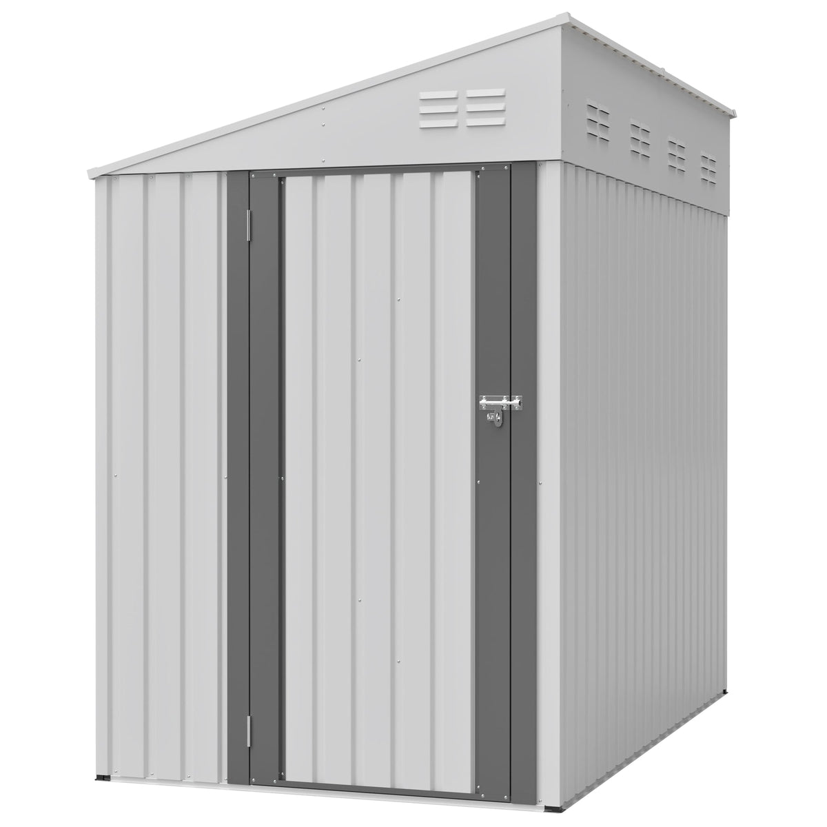 White 4' x 7' Lean-To Storage Shed, photo 9 of 10