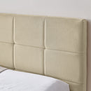 Mid-Century Storage Upholstered Tufted Bed Frame With Backrest And Armrests