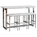 Ledesma - 4 Piece Counter Height Dining Set And Built In Power Unit - White Marble by HouseOfZazla