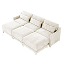 Stylish Sofa With Ottoman And Lumbar Pillows, Ergonomic Design by HouseOfZazla