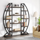 Triple Wide Oval Etagere Bookcase With Shelves For Living Room by HouseOfZazla