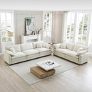 Family Sofa Set: Deep Seat Sofa in Elegant Beige